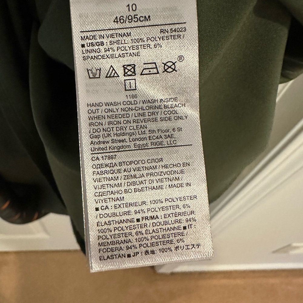 Banana Republic Green and Gold Half Moon Dress size 10 - Picture 4 of 4